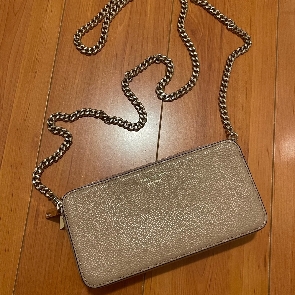 Kate Spade Cream Crossbody Bag with Chain Strap (Kate Spade Margaux Double Zip)